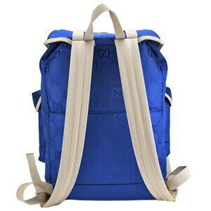 Gucci the logo GG Tan Backpack leather blue Beige Grid Off